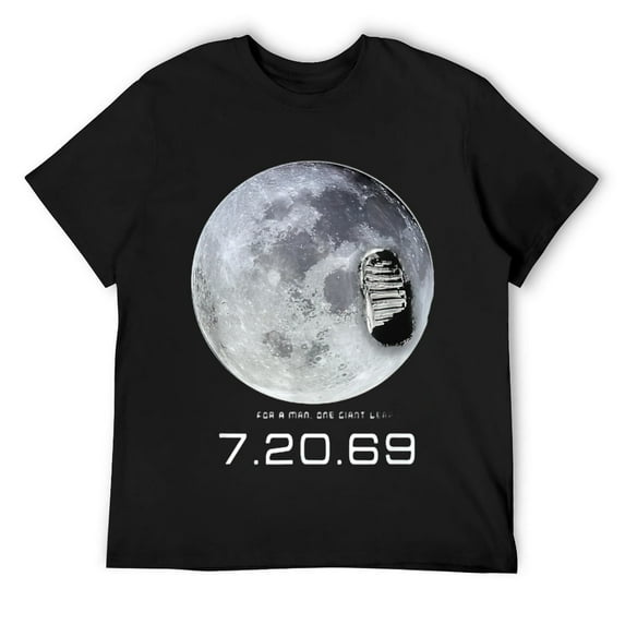 Mens APOLLO 11 MOON Landing T-shirt One Small Step Black