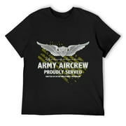 Mens ARMY AIRCREW PROUDLY SERVED T-Shirt Black Small