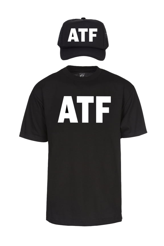 Mens ATF Hat & Shirt Combo For Costume Cosplay Trucker Cap, 2X-Large