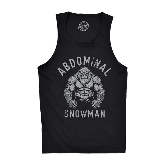 Mens Abdominal Snowman Fitness Tank Sarcastic Yeti Graphic Sleeveless Tee for Men