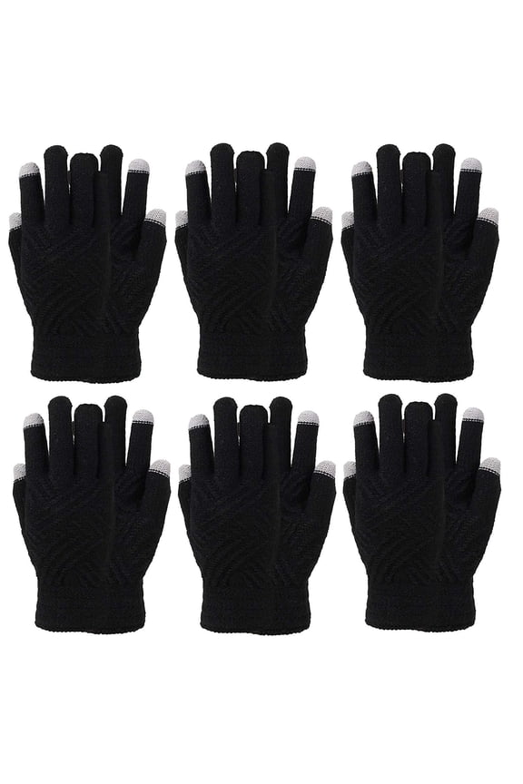 Mens Acrylic Magic Fleece Lined Glove With Touchscreen Technology 6 Pair