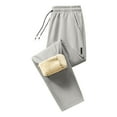 thumbnail image 1 of Mens Active Sherpa Pants Fleece Lined Warm Joggers, Running Casual with Zipper Pockets, 1 of 3