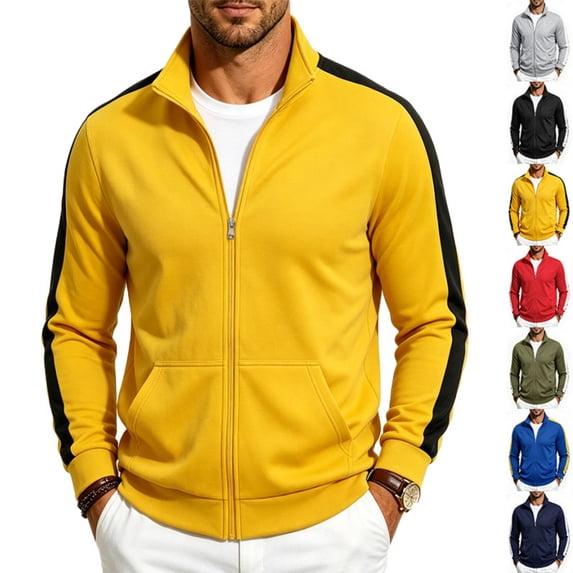 Mens Active Slim Fit Track Lightweight Jacket Zip-up Long Sleeve