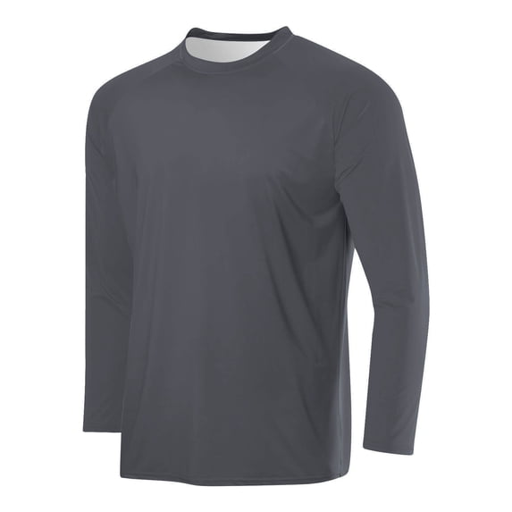 Mens Active Sports Shirts Long Sleeve Running Pullover Raglan Tops Outdoor Breathable Workout Gym Shirts Dark Gray, M