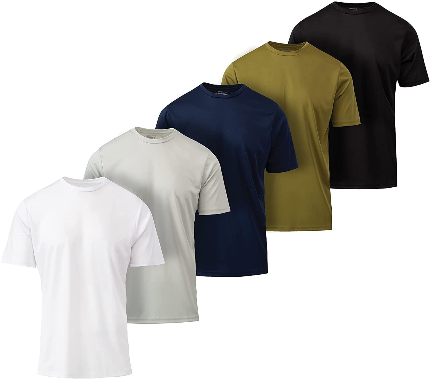 Mens Active TShirt QuickDry Athletic Workout Training Stretch Crew