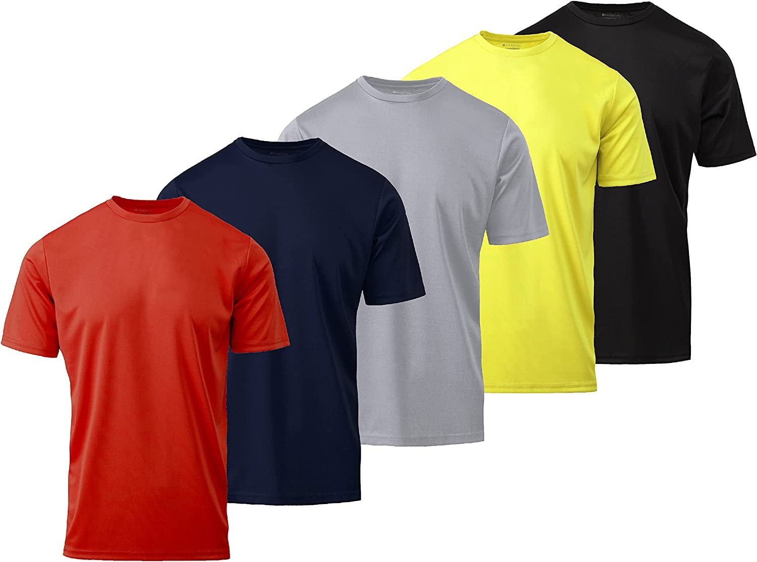 Mens Active T-Shirt - Quick-Dry Athletic Workout Training Stretch Crew ...