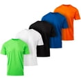 thumbnail image 1 of Mens Active T-Shirt - Quick-Dry Athletic Workout Training Stretch Crew Neck Short Sleeve Top 5 Pack X-Large, Assorted 3, 1 of 9