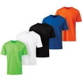 thumbnail image 1 of Mens Active T-Shirt - Quick-Dry Athletic Workout Training Stretch V-Neck Short Sleeve Top 5 Pack, 1 of 9