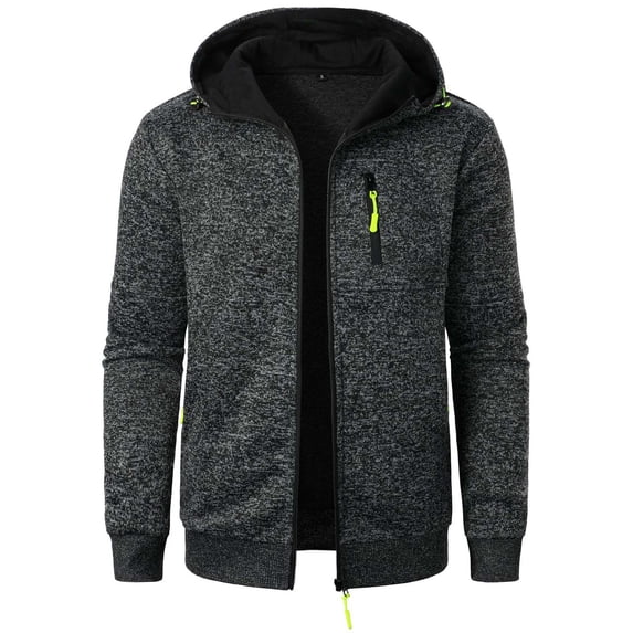 Mens Active Zip Hoodie Sweatshirt with Pockets - Lightweigh Workout Full Zip Track Jacket for Men
