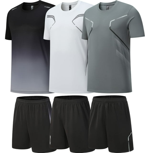 Mens Activewear Set 6 Pcs Work out clothes gym for men Sport Active Fit