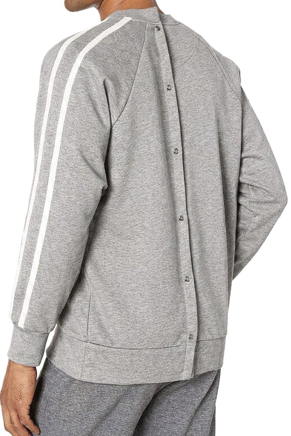 Mens Adaptive Back-Snap Fleece Sweatshirt Top