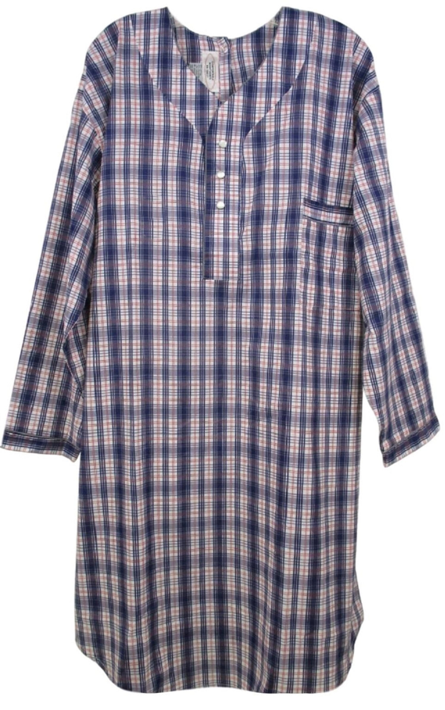 Mens Adaptive BackSnap HospitalStyle Cotton Nightshirt