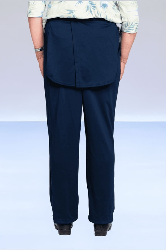 Mens Adaptive Open-Back Seat Modesty POLY Pants Black