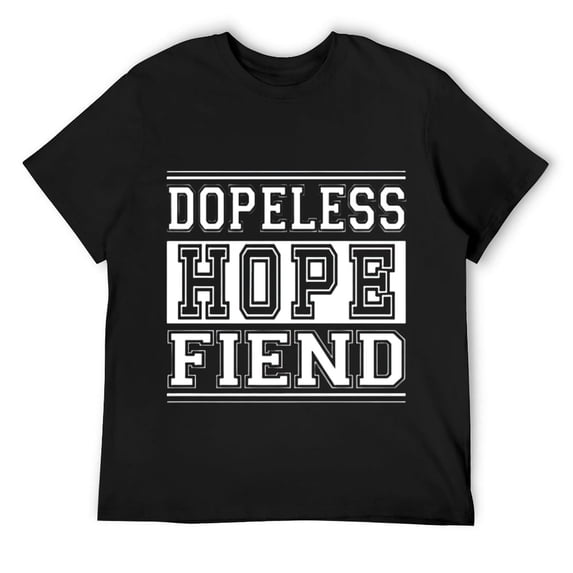 Mens Addiction Awareness Dopeless Hope Fiend Recovery Design T-Shirt Black