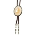 thumbnail image 1 of Mens Adjustable Braided Cord Bolotie Necktie with Oval Shape Stone Pendant Shirt Collar Chain Western Jewelry Necklace, 1 of 8
