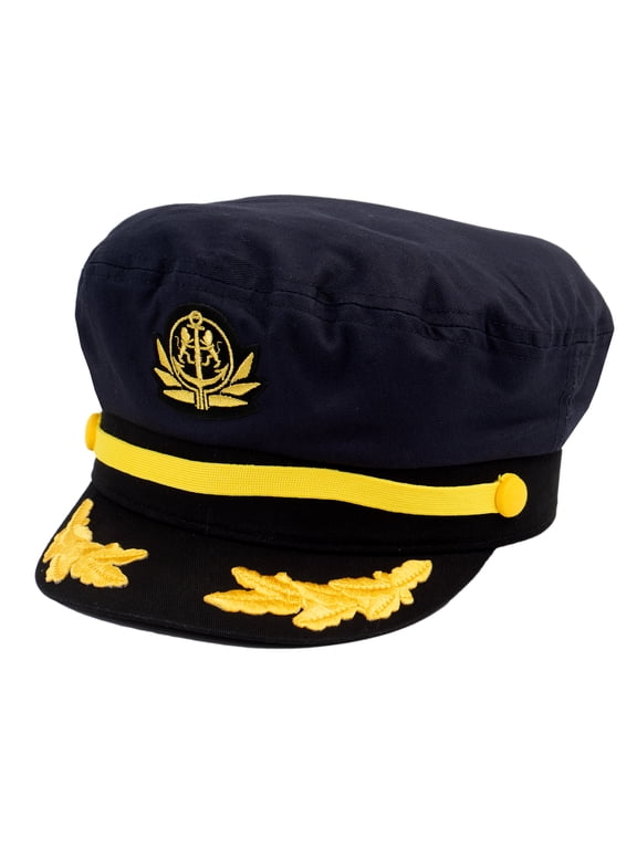 Mens Adjustable Captain's Cap - Navy