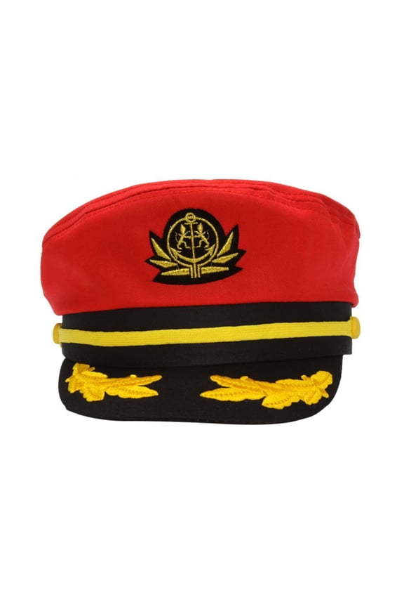 Mens Adjustable Captain's Cap - Red