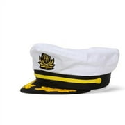Mens Adjustable Captains Cap - White
