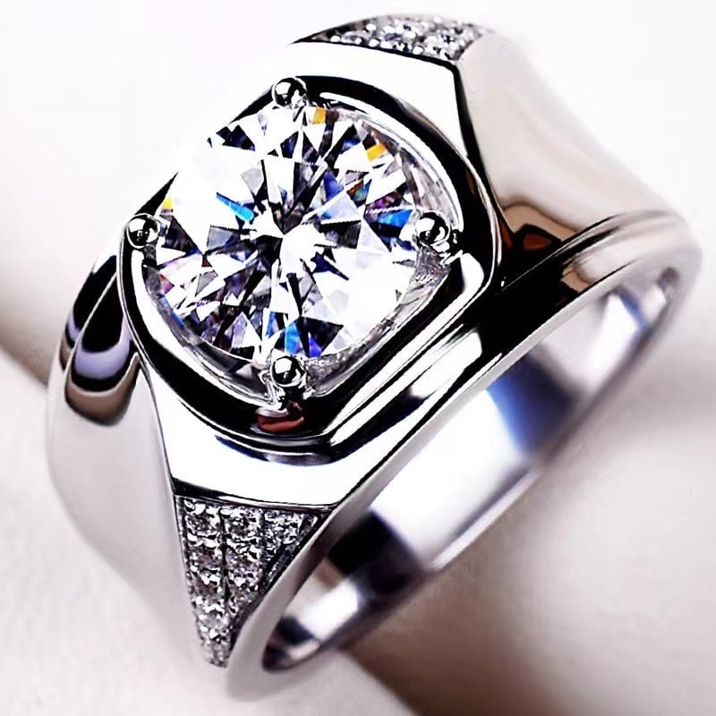 Copper Triangle Rings Mens Adjustable Copper Ring Electroplated White Gold with Geometric ...