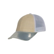 Mens Adjustable Trucker Hat Straw Ivory With Clear Visor Bill