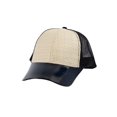 thumbnail image 1 of Mens Adjustable Trucker Hat Straw With Dark Navy Clear Visor Bill, 1 of 4