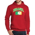 thumbnail image 1 of Mens Adult BRASIL FUTBOL Soccer Hoodie Sweatshirt, 2XL Red, 1 of 3