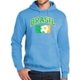 thumbnail image 1 of Mens Adult BRASIL FUTBOL Soccer Hoodie Sweatshirt, 3XL Aquatic Blue, 1 of 3