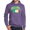 thumbnail image 1 of Mens Adult BRASIL FUTBOL Soccer Hoodie Sweatshirt, 3XL Heather Purple, 1 of 3