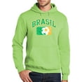 thumbnail image 1 of Mens Adult BRASIL FUTBOL Soccer Hoodie Sweatshirt, Small Lime Green, 1 of 3