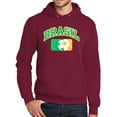 thumbnail image 1 of Mens Adult BRASIL FUTBOL Soccer Hoodie Sweatshirt, XL Cardinal, 1 of 3