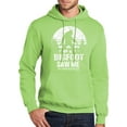thumbnail image 1 of Mens Adult Bigfoot Saw Me Funny Hoodie Sweatshirt, 2XL Lime Green, 1 of 3