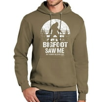 Mens Adult Bigfoot Saw Me Funny Hoodie Sweatshirt, 3XL Coyote Brown