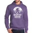 thumbnail image 1 of Mens Adult Bigfoot Saw Me Funny Hoodie Sweatshirt, Medium Heather Purple, 1 of 3