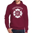thumbnail image 1 of Mens Adult Firefighter Fireman Hoodie Sweatshirt, Small Cardinal, 1 of 3