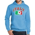thumbnail image 1 of Mens Adult ITALY FUTBOL Soccer Hoodie Sweatshirt, Large Aquatic Blue, 1 of 3
