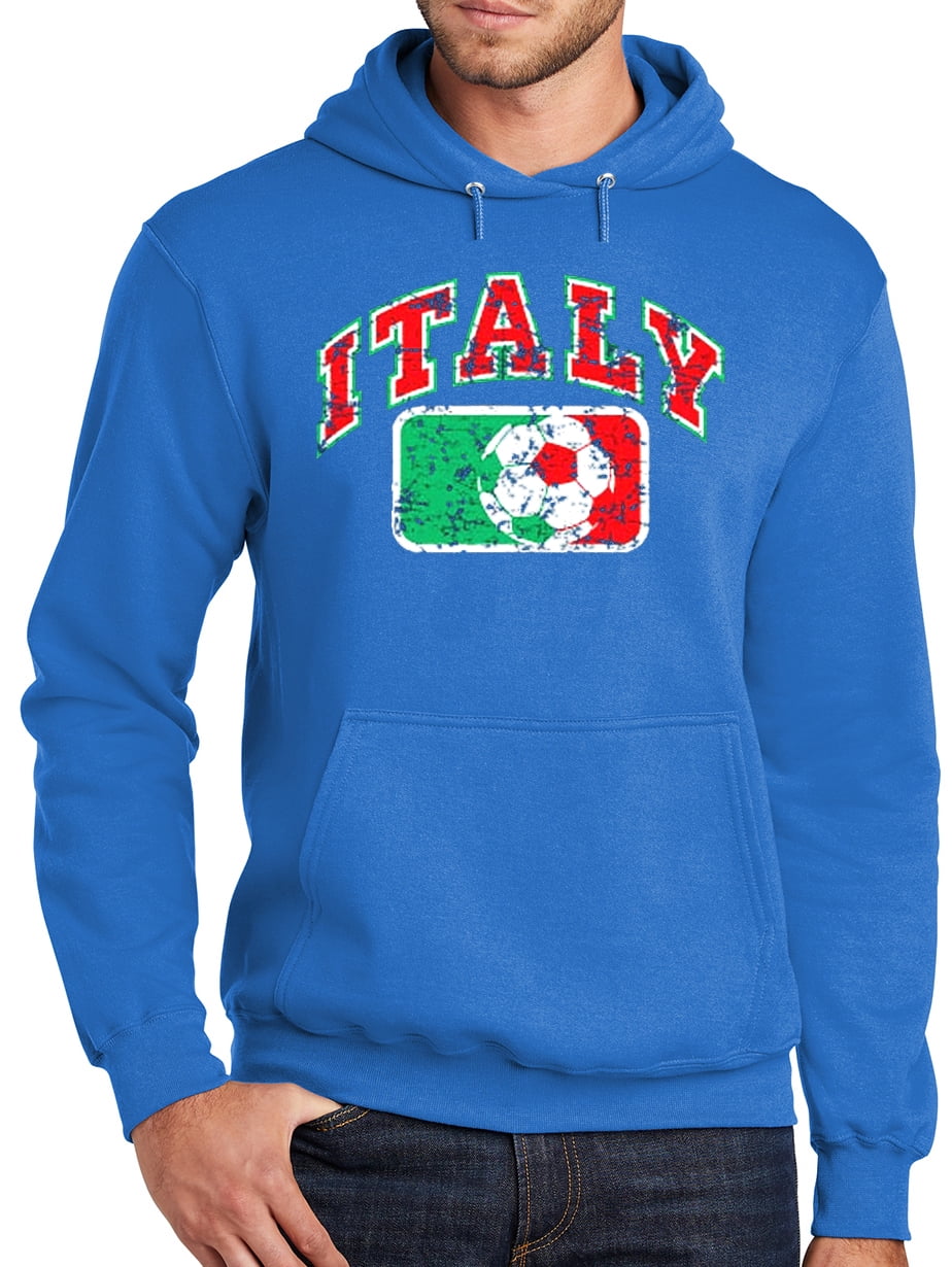 Mens Adult ITALY FUTBOL Soccer Hoodie Sweatshirt 2XL Coyote Brown