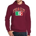 thumbnail image 1 of Mens Adult ITALY FUTBOL Soccer Hoodie Sweatshirt, Small Cardinal, 1 of 3