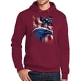 thumbnail image 1 of Mens Adult Patriotic American Eagle Hoodie Sweatshirt, Small Cardinal, 1 of 3