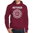 thumbnail image 1 of Mens Adult Retired Firefighter Fireman Hoodie Sweatshirt, Small Cardinal, 1 of 3