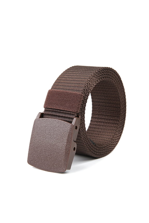 Mens Adult Unisex Quick Release Buckle Outer Belt Outdoor Training Utility Waist Accessory Adjustable Webbing Strap, Coffee