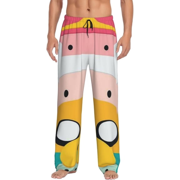 Mens Adventure Cartoon Time Pajama Pants Lounge Pants Super Soft Pajama Bottoms with Pockets Drawstring
