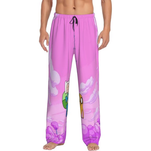Mens Adventure Cartoon Time Pajama Pants Lounge Pants Super Soft Pajama Bottoms with Pockets Drawstring