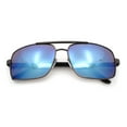 thumbnail image 1 of Mens Air Force Rectangular Metal Rim Officer 90s Manly Sunglasses Gunmetal - Blue Mirror, 1 of 1