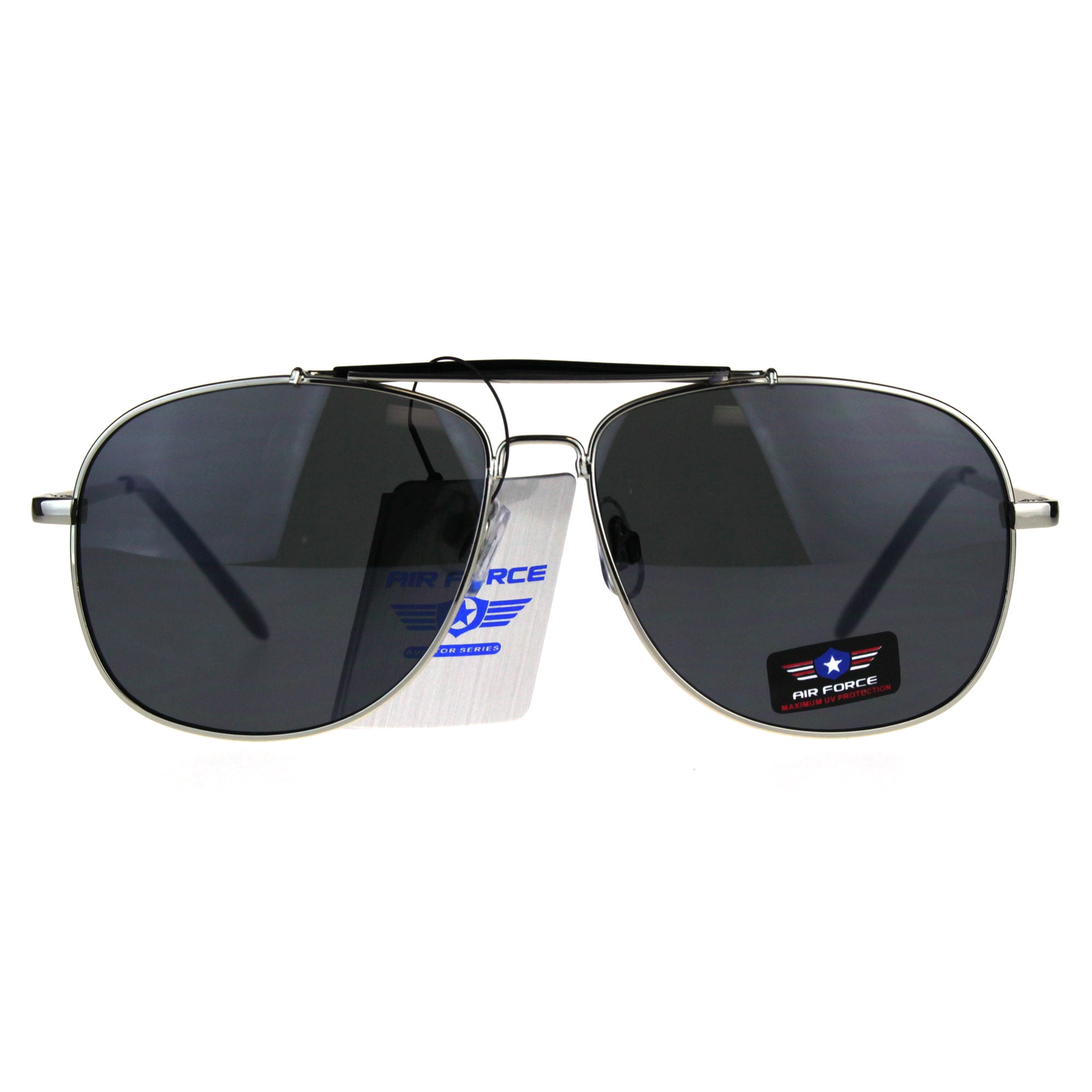 Mens Air Force Rectangular Police Flat Top Pilots Sunglasses