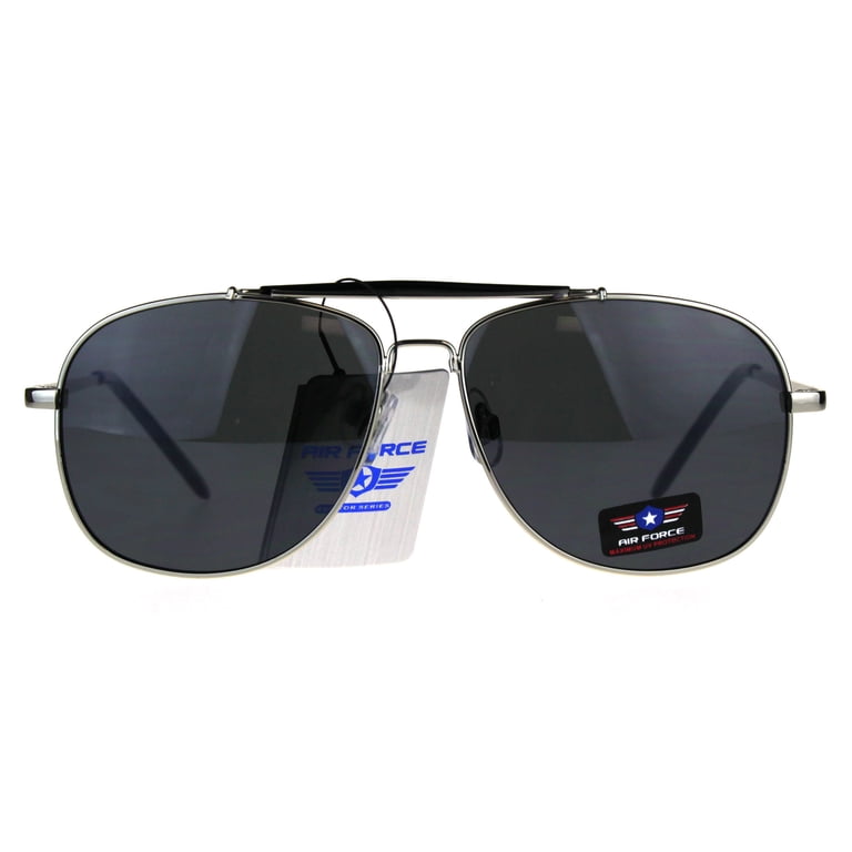 Mens Air Force Rectangular Police Flat Top Pilots Sunglasses  display picture 2