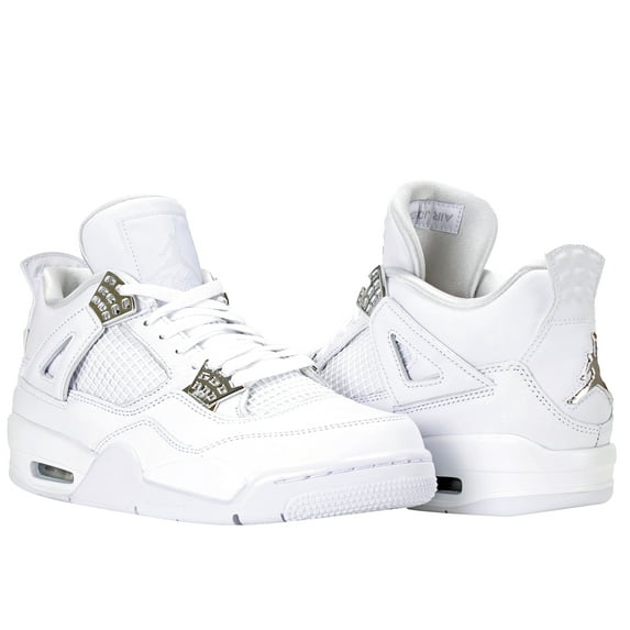 Mens Air Jordan Retro 4 IV Pure Money White Metallic Silver 308497-100