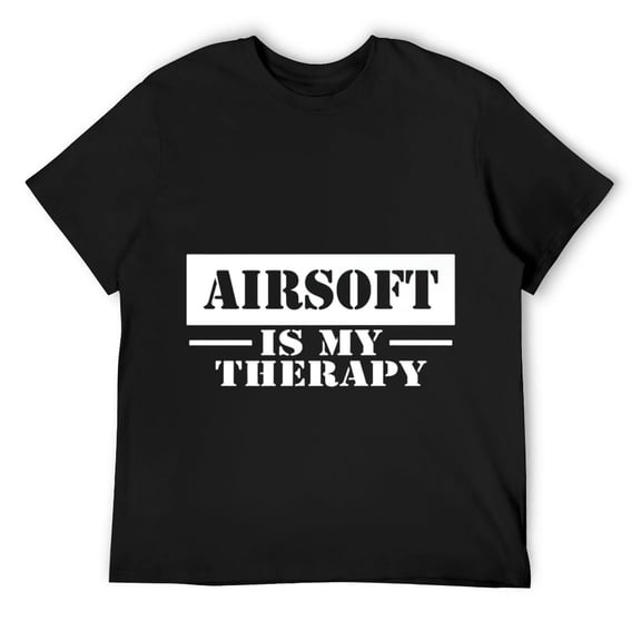 Mens Airsoft Is My Therapy T-Shirt Black