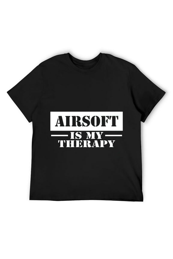 Mens Airsoft Is My Therapy T-Shirt Black
