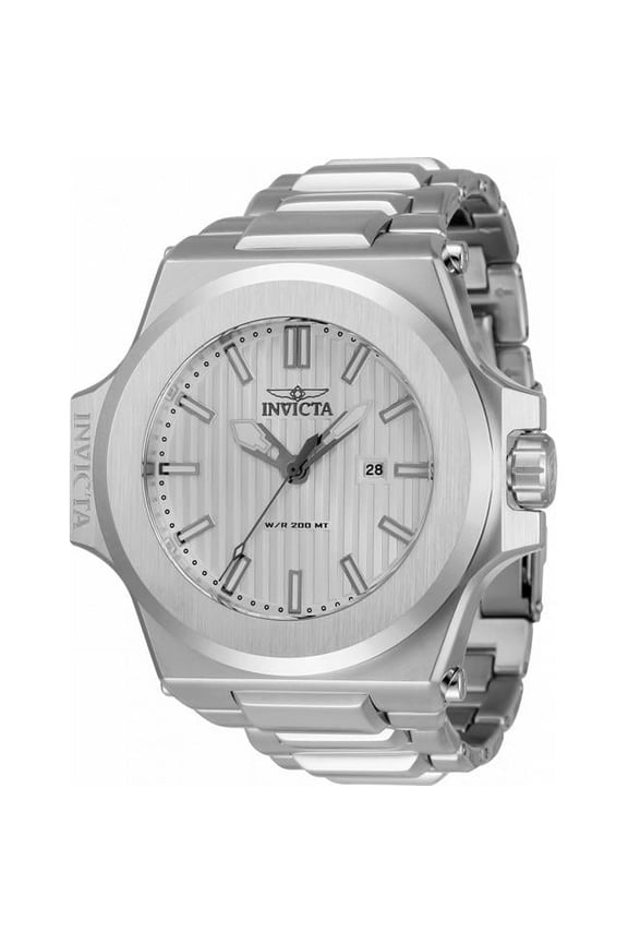 Mens Akula Quartz 3 Hand Dial Watch, Silver