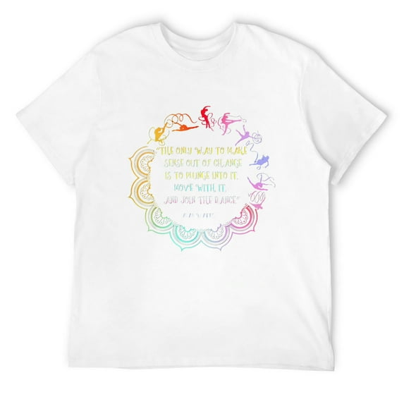 Mens Alan Watts Best Philosophical Quotes Dancer Mandala T-Shirt White 4X-Large